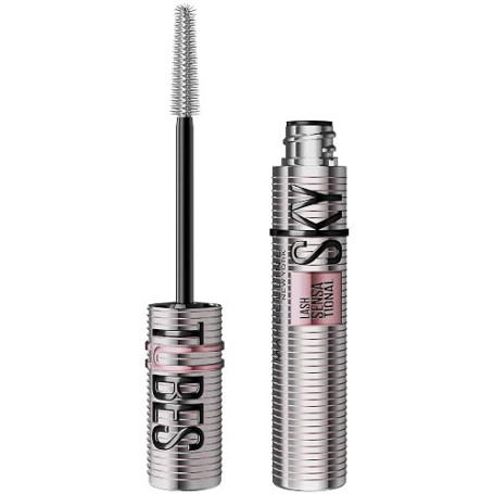Maybelline Sky Tubes Mascara Tubing Longueur Extrême Tenue 24H 7ml | Formule vegan beurre karité huile ricin, Résiste humidité,