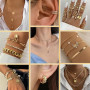 JSTHHTT 60 Pcs Parure Bijoux Femme, Bijoux Femme, Bracelet Femme, Bagues, Collier Femme Or, Ear Cuff, Boucles d'Oreilles Créoles
