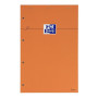 OXFORD Lot de 2 Blocs-Notes Perforés Orange A4+ Grands carreaux Seyès 80 Feuilles Agrafées Couverture Carte Enduite Orange