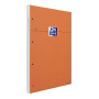 OXFORD Lot de 2 Blocs-Notes Perforés Orange A4+ Grands carreaux Seyès 80 Feuilles Agrafées Couverture Carte Enduite Orange