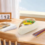 Bomtop Trousse à Crayons Grande Capacité Velours Côtelé - École, Esthétique, Toilette (Beige)