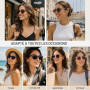 SDXCJY Lot de 4 paires de lunettes de soleil rétro vintage à monture carrée pour femme Protection UV400