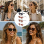SDXCJY Lot de 4 paires de lunettes de soleil rétro vintage à monture carrée pour femme Protection UV400