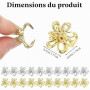 Bremorou Lot de 20 mini pinces à cheveux, petites pinces à cheveux en métal, pinces à cheveux dorées et argentées, fleurs, acces