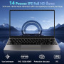 bvate Ordinateur Portable, 128Go Soutien Extension SSD 1To 14" Win11 Celeron N4020 2.4G+5G WiFi Mini HDMI & AZERTY Membrane du C