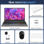 bvate Ordinateur Portable, 128Go Soutien Extension SSD 1To 14" Win11 Celeron N4020 2.4G+5G WiFi Mini HDMI & AZERTY Membrane du C