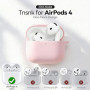 TNSNK Silicone pour AirPods 4 Coque, 2-A1-Pink | Doux, léger, antiglisse, anti-rayures, Facile à transporter, Charge filaire/san