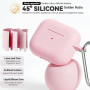 TNSNK Silicone pour AirPods 4 Coque, 2-A1-Pink | Doux, léger, antiglisse, anti-rayures, Facile à transporter, Charge filaire/san