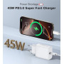 45W Chargeur USB C Rapide for iPhone 17 16 15/17 16 15 Pro/17 16 15 Pro Max/17 Air/16 15 Plus/iPad Pro/iPad Air, Samsung S25 S24