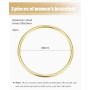 MYGLOAR Paquet de 3 bracelets ronds ultra-fins pour femmes en or - Bracelets empilables plaqués or 18 carats en acier inoxydable
