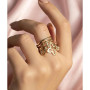 Bague Breloque Maille Marine Trèfle Acier Inoxydable - Taille Ajustable - Charms - Ne Rouille Pas - Idée Cadeau Parfaite -Tendan