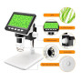 GlobalCrown Microscope numérique Enfant/Adulte,4,3 Pouces écran Microscope electronique à grossissement 50-1000X avec 8 lumières