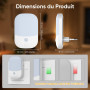 Lot de 2 Veilleuses Enfant à Prise Murale, CAPTEUR LUMIÈRE INTELLIGENT | 5 Intensités Lumineuses, 3 Modes, Lumière Blanc Chaud, 