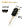 Brosse à boucler – Fixe et modele les boucles (Beige, 24cm) | Réduit la traction, les frisottis et la séparation. Bords lisses,