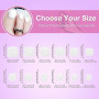 ZAHRVIA 120 Pièces Faux Ongles pour Orteil D'été Blanc Faux Ongles D'Orteil Couverture Complète Ongles Conseils Pied Ongles, 12
