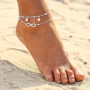 JSTHHTT 19 Pièces Bracelet Pied Femme Argent Chaîne de Cheville Grande Taille Idéal Été