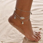 JSTHHTT 19 Pièces Bracelet Pied Femme Argent Chaîne de Cheville Grande Taille Idéal Été