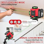Vahlbeste Niveau Laser avec Trepied 4 x 360°, 4D 16 Lignes Laser Chantier avec 2 x 4800mAh Batterie & Affichage LED, Niveau Lase