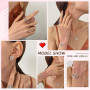 JYIXXZX Parure Bijoux Femme Cœurs Entrelacés Collier Boucles d'oreilles Bracelet Bague Réglable Coeur Pendentif Chaîne avec Zirc