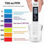 Funmo Testeur pH Mètre électronique, PH TDS EC et température 4 en 1, Testeur de qualité d'eau avec haute précision, Testeur de