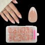 ZAHRVIA Lot de 120 faux ongles à presser en forme d'amande, Couverture complète, Décorations de manucure