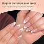 ZAHRVIA Lot de 120 faux ongles à presser en forme d'amande, Couverture complète, Décorations de manucure