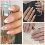 ZAHRVIA Lot de 120 faux ongles à presser en forme d'amande, Couverture complète, Décorations de manucure