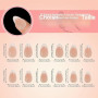 ZAHRVIA Lot de 120 faux ongles à presser en forme d'amande, Couverture complète, Décorations de manucure