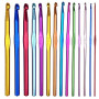 Gvolatee 14pcs Crochets en Aluminium Tricot Outils, Ensemble de Crochets Ergonomique Crochets de Tricot Multicolore 2-10mm, Croc