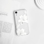 NITITOP pour iPhone XR Coque Coque Transparente Fleur Lys, Blanc | Mignon Floral et Papillon Motif, pour Femme Fille, avec Prote