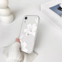 NITITOP pour iPhone XR Coque Coque Transparente Fleur Lys, Blanc | Mignon Floral et Papillon Motif, pour Femme Fille, avec Prote