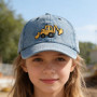 YskerrigToy Excavatrice Casquette Baseball pour Enfant, Broderie Enfants Casquettes de Baseball, Protection Solaire Visière Adju
