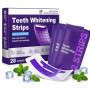 28 PièCes Bandes Blanchiment Dentaire Violet, Kit de Blanchiment Dentaire, Bandes Pour Éliminer Taches Profondes Café Thé, Pour