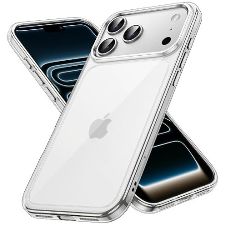 JETech Coque pour iPhone 17 Pro Max, Transparent | Anti-Jaunissement, Antichoc, Dos PC Rigide Résistant aux Rayures, Étui Housse