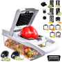 SGAONSN Coupe Legumes Multifonctions,22 En 1 Mandoline Cuisine,Coupe Legumes Manuel,Decoupe Legumes Cube Oignon Carotte Concombr