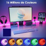 HOVVIDA Ruban LED 10m, LED Chambre 10m, Bande LED, 300 LED, 30 LED/Mètre | 1x10m, 24V, APP et Télécommande, Synchronisation de l
