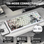 YINDIAO Attack Shark X820 Ultra Gasket Clavier Mécanique avec écran TFT et Knob, Disposition ANSI 75%, 2,4GHz/BT/Filaire, 5 Mous