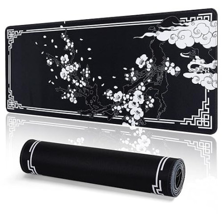 EFISH Tapis de Souris de Jeu Japonais XXL 800 x 300 mm Grand Tapis de Bureau Bords Cousus Imperméable Antidérapant pour PC, MacB