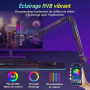 TONOR Bras de Micro de Gaming avec RGB, Bras de Microphone avec Pince de Montage de Bureau, Contrôle par App Mode RGB, Adaptateu