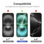 NEW'C Kit de 4, 2 x Verre Trempé pour iPhone 16 (6,1 Pouces) et 2 x Protection Caméra Arrière - Anti Rayures - sans Bulles d'air