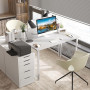 ODK Petits Bureau, 100x48cm, Bureau d'Ordinateur, Blanc | Bureau Informatique compact avec structure métal, idéal comme table d'