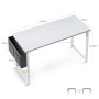 ODK Petits Bureau, 100x48cm, Bureau d'Ordinateur, Blanc | Bureau Informatique compact avec structure métal, idéal comme table d'