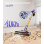 Tdyon Aspirateur Balai sans Fil 450W/40KPA, 50 Minutes Autonomie Aspirateur sans Fil Puissant avec Écran Intelligent, aspirateur