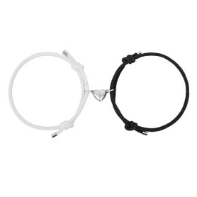 Lot de 2 bracelets magnétiques assortis pour homme et femme, motif soleil et lune