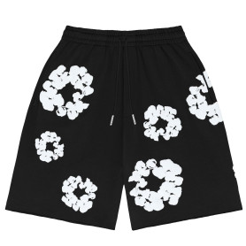 Short Homme Été Bermuda à Fleurs Y2K Hip Hop Streetwear, Short Baggy Léger avec Poches, Short Jogging Cargo Décontracté pour Vac