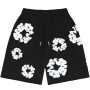 Short Homme Été Bermuda à Fleurs Y2K Hip Hop Streetwear, Short Baggy Léger avec Poches, Short Jogging Cargo Décontracté pour Vac