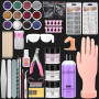 Deciniee Main d'Entraînement pour Ongles Silicone avec Kit Ongle Acrylique | Flexible Main D'entrainement Manucure avec 200 Faux