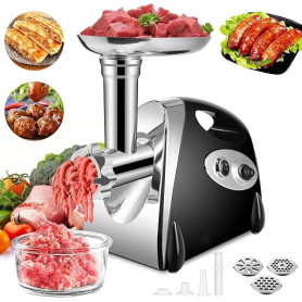 SINZUX Hachoir a Viande Électrique, 2800w, Meat Grinder avec 3 Plaques de Coupe (en Acier Inoxydable), Pour la Préparation Sauci