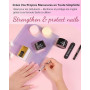 Aokitec Kit Gel Dur Ongles Rose Nude, 100 Formes et Pinceau | Kit complet avec gel dur rose nude, 100 formes et pinceau pour ext