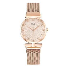 OFFCUP Montre pour Femme, Montre Analogique Quartz avec Bracelet en Acier Inoxydable, Très Mince Montre De Poignet pour Femme, L